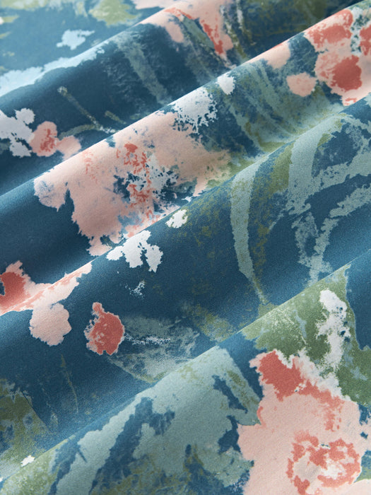 Cotton Sateen Duvet Cover Anthea with Floral Pattern
