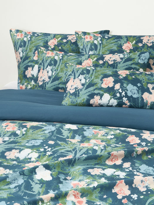 Cotton Sateen Duvet Cover Anthea with Floral Pattern