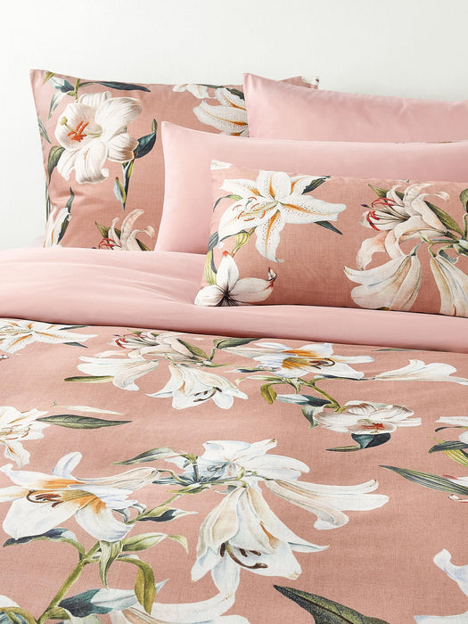 Cotton Satin Duvet Cover Flori with Floral Print