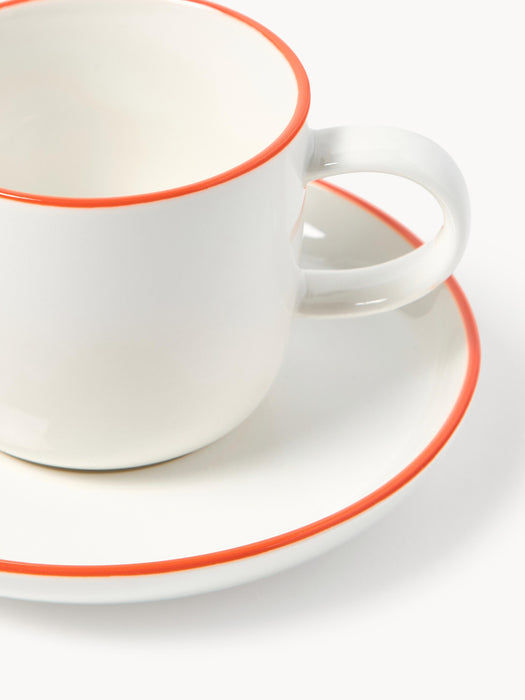 Porcelain Espresso Cups Facile with Saucers Set of 2