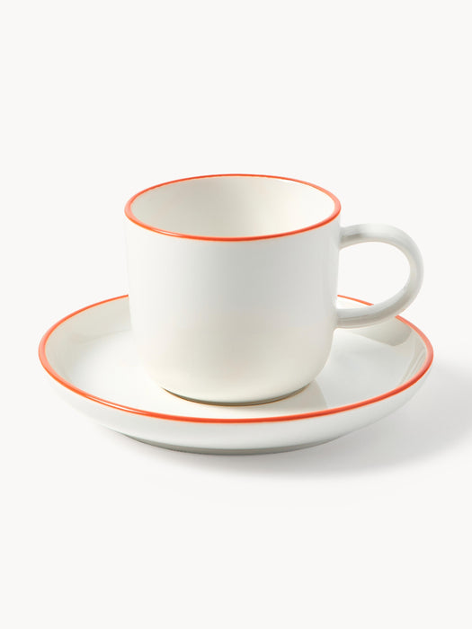 Porcelain Espresso Cups Facile with Saucers Set of 2
