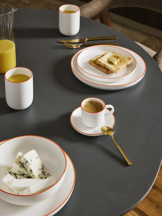 Porcelain Espresso Cups Facile with Saucers Set of 2