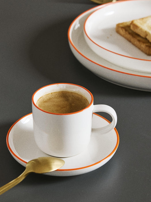 Porcelain Espresso Cups Facile with Saucers Set of 2