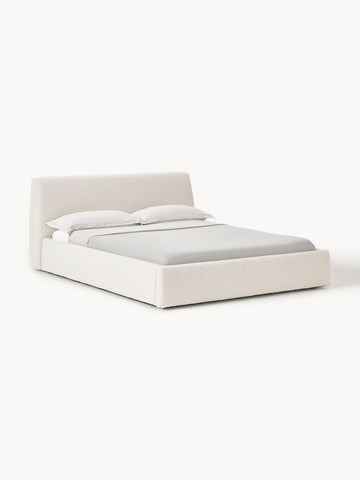 Cloud Upholstered Bouclé Bed with Storage Space