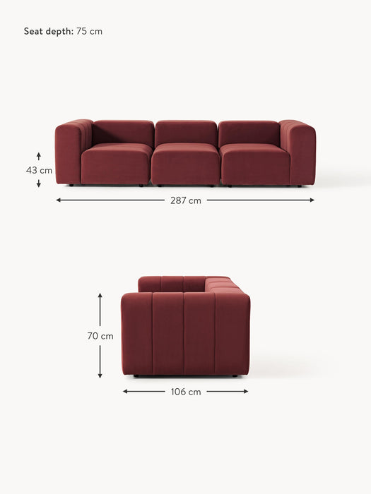 Modular Velvet Sofa Lena 4-seater