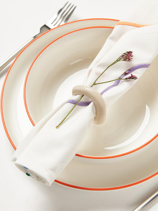 Sue Cloth Napkins with Abstract Embroidery, Set of 4