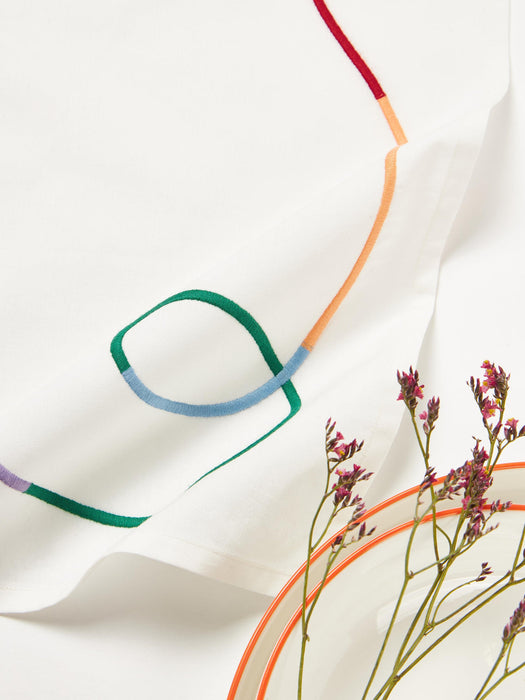 Sue Cloth Napkins with Abstract Embroidery, Set of 4