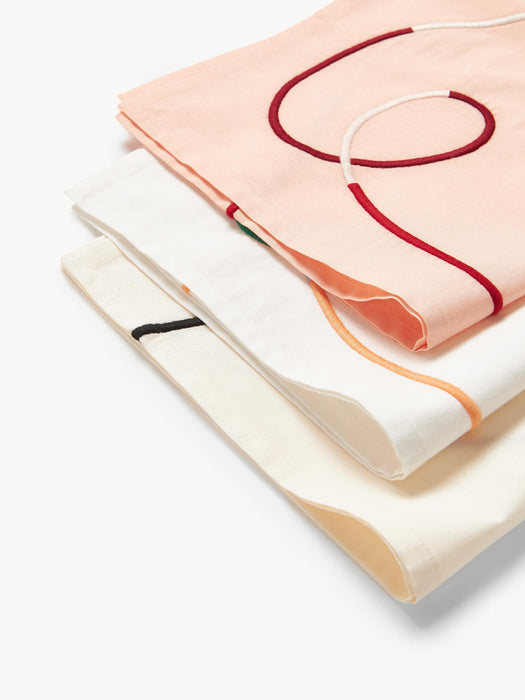 Sue Cloth Napkins with Abstract Embroidery, Set of 4