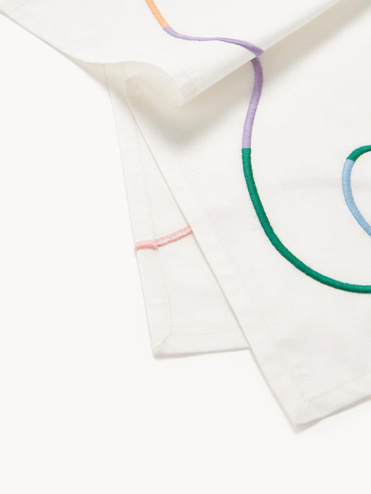 Sue Cloth Napkins with Abstract Embroidery, Set of 4