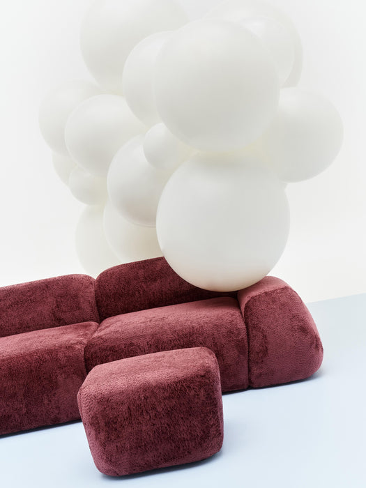 Modular Teddy Boucl Sofa Wolke 3-seater