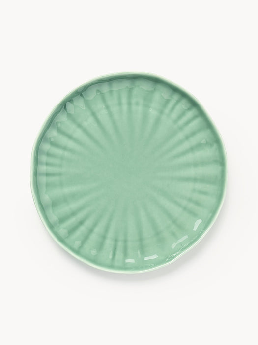 Porcelain Breakfast Plates Sali with Embossed Pattern Set of 4