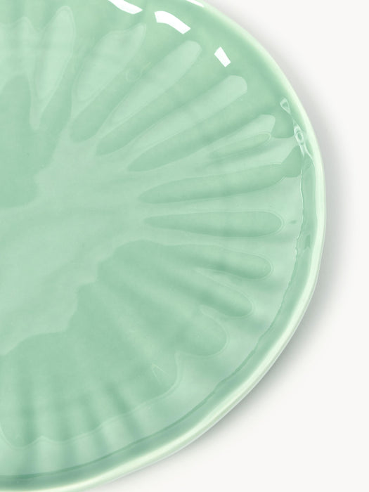 Porcelain Breakfast Plates Sali with Embossed Pattern Set of 4