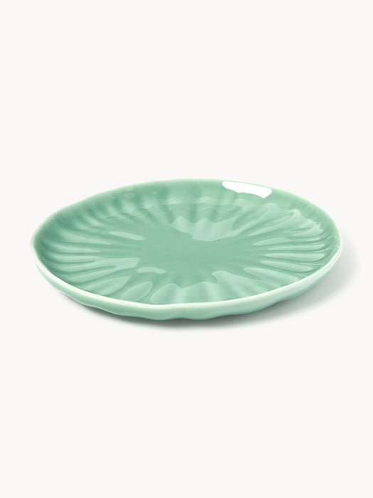 Porcelain Breakfast Plates Sali with Embossed Pattern Set of 4