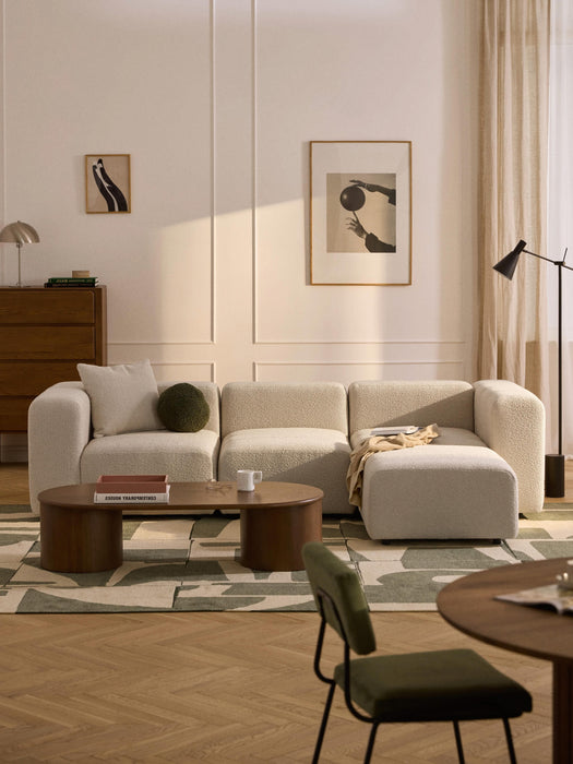 Boucl Modular Sofa Lena 4-seater with Ottoman leftright