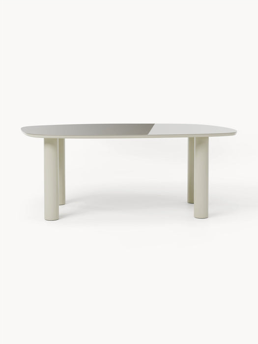 Beni Organic Dining Table with Glass Top, 200 x 110 cm