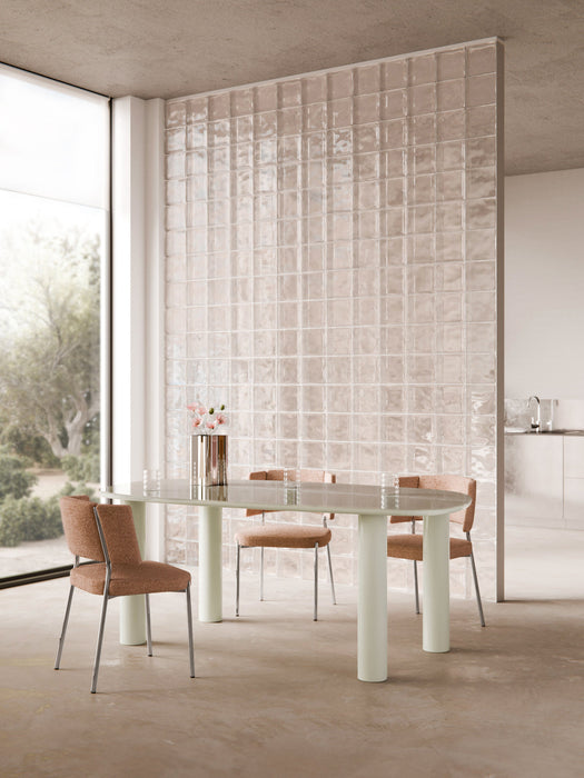 Beni Organic Dining Table with Glass Top, 200 x 110 cm