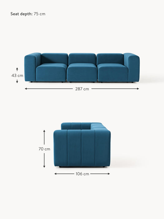 Modular Velvet Sofa Lena 4-seater