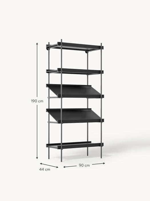 Tall Shelving Unit Rio with Slanted Shelves
