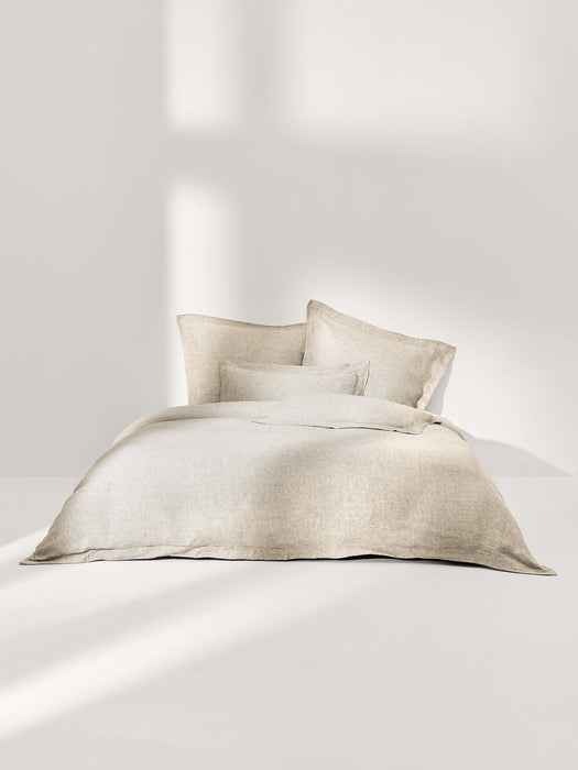 Linna Linen Duvet Cover with Oxford Border