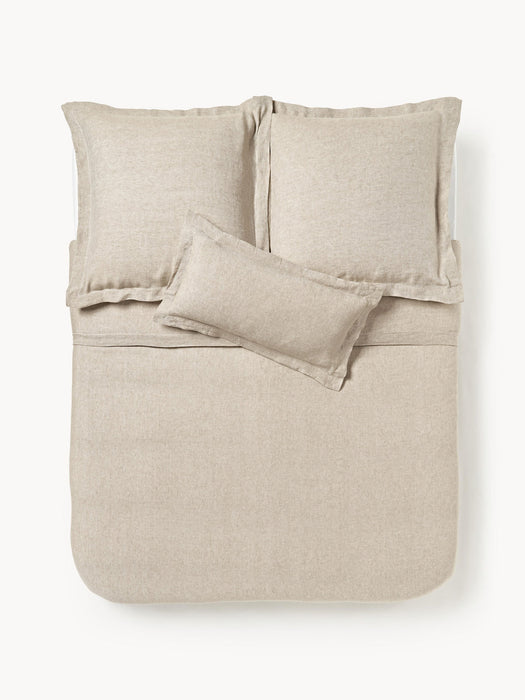 Linna Linen Duvet Cover with Oxford Border