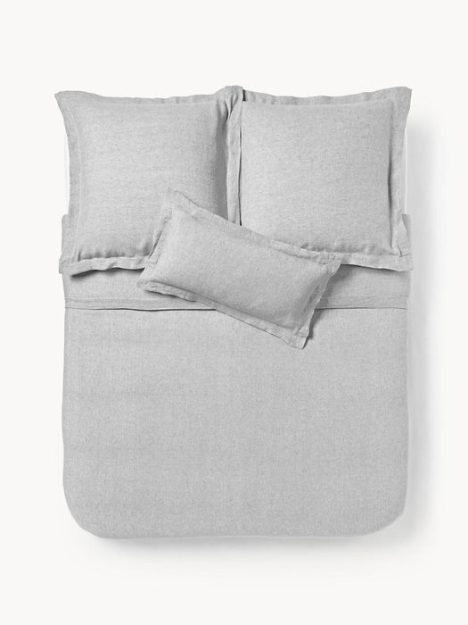 Linna Linen Duvet Cover with Oxford Border