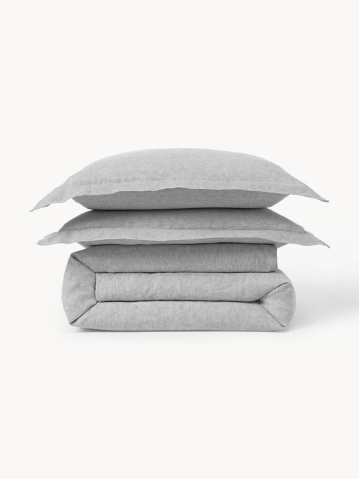 Linna Linen Duvet Cover with Oxford Border
