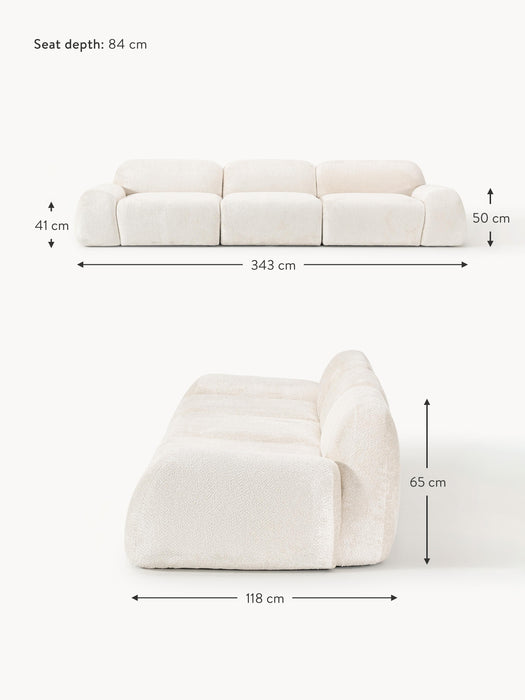 Modular Teddy Boucl Sofa Wolke 4-seater
