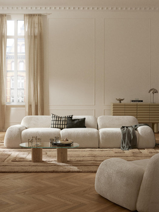 Modular Teddy Boucl Sofa Wolke 4-seater