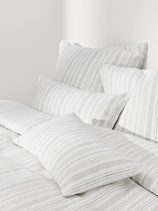 Washed Linen Duvet Cover Telma with Stripes