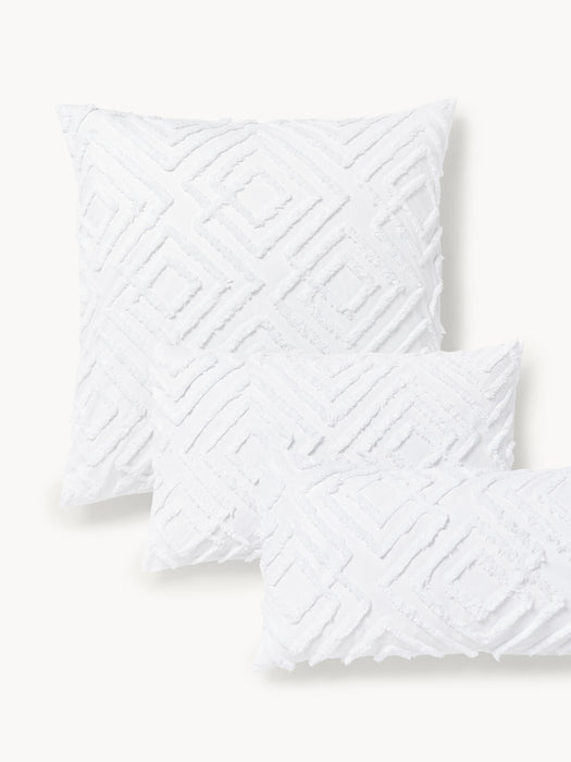 Cotton Percale Pillowcase Phil with Tufted Design