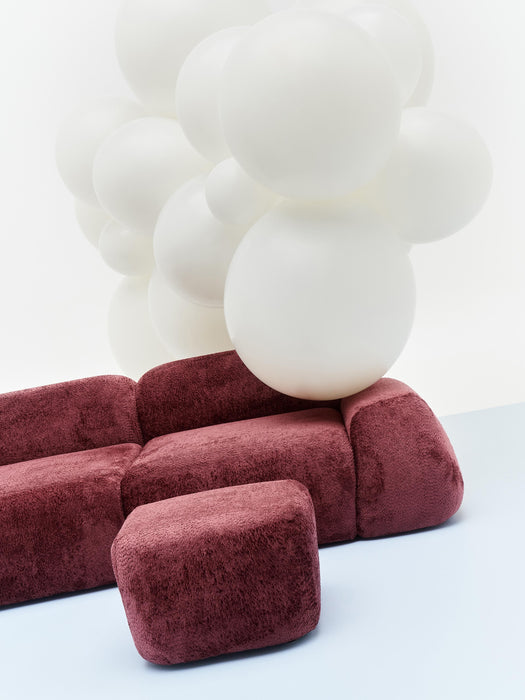 Modular Teddy Boucl Sofa Wolke 4-seater