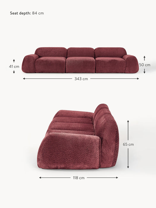Modular Teddy Boucl Sofa Wolke 4-seater