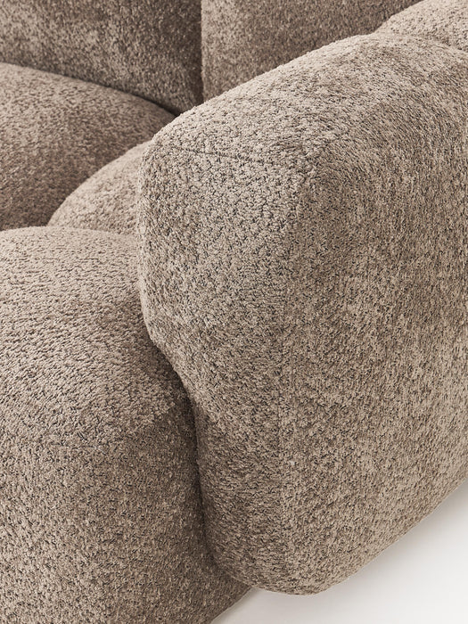 Modular Teddy-Boucl Sofa Tayla 2-seater with Ottoman leftright