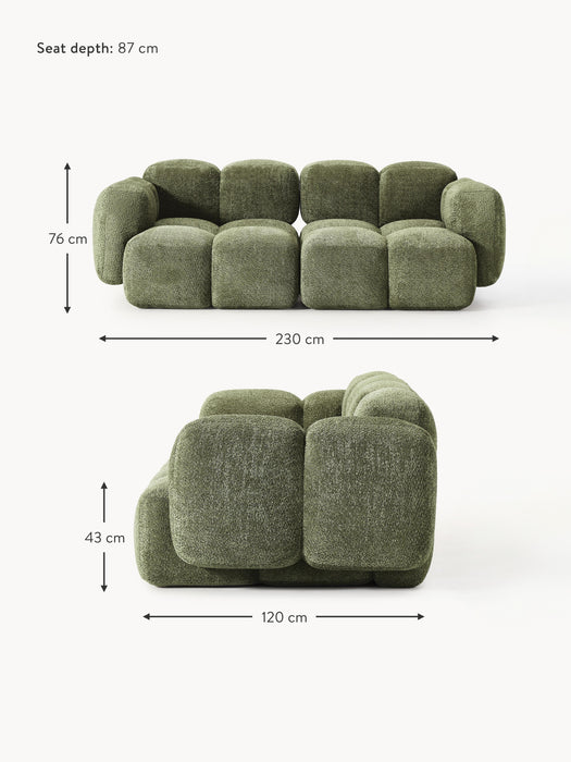 Modular Teddy-Boucl Sofa Tayla 2-seater