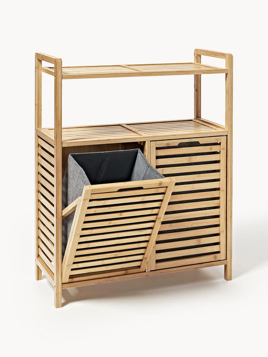 Kit Bamboo Bathroom Shelf with Laundry Baskets