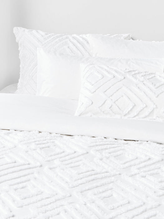 Cotton Percale Duvet Cover Phil with Tufted Design