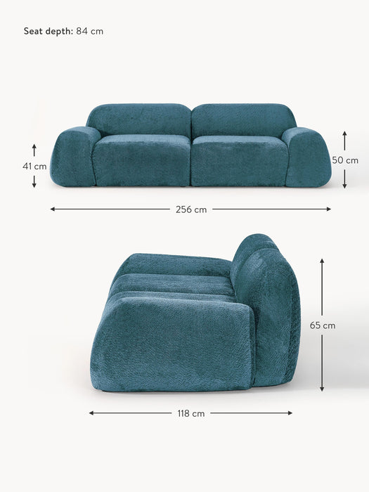 Modular Teddy Boucl Sofa Wolke 3-seater