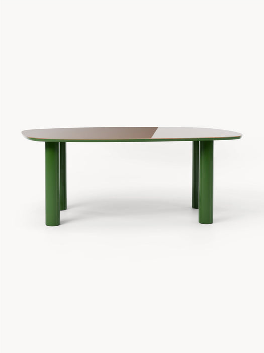 Beni Organic Dining Table with Glass Top, 200 x 110 cm