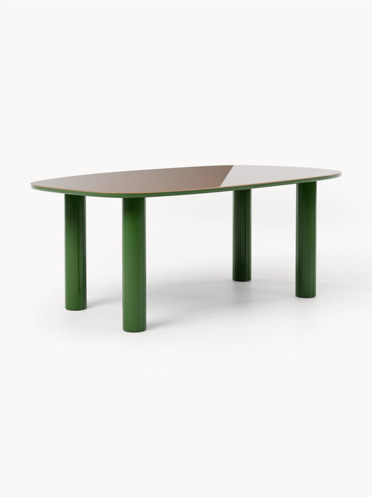 Beni Organic Dining Table with Glass Top, 200 x 110 cm