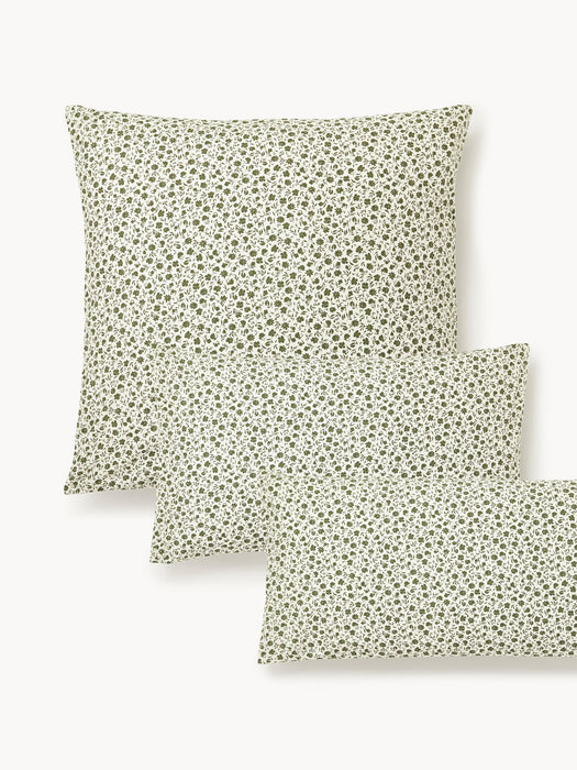 Washed Cotton Pillowcase Nolana with A Small Floral Pattern