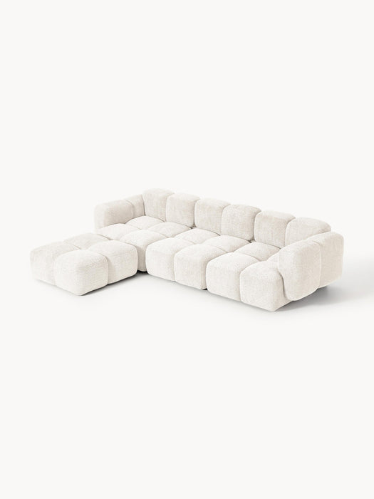 Tayla Modular Teddy-Bouclé Sofa (4-seater) with Ottoman (left/right)