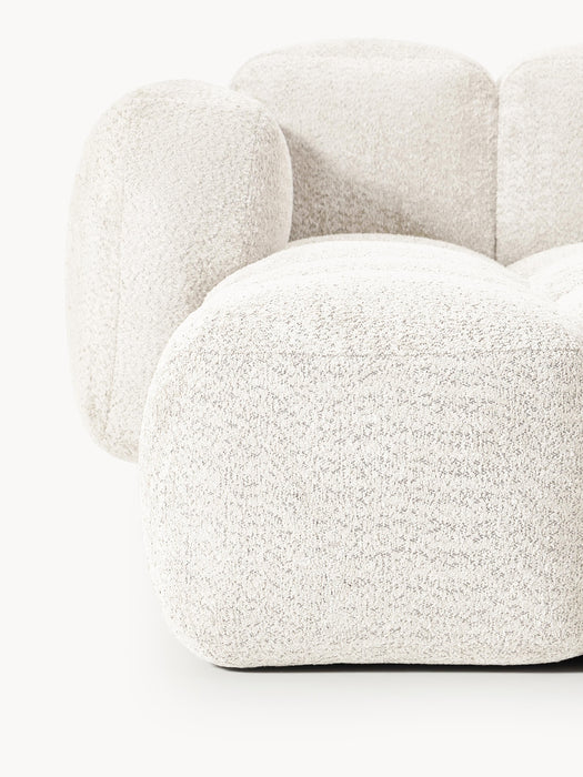 Modular Teddy-Boucl Sofa Tayla 4-seater with Ottoman leftright