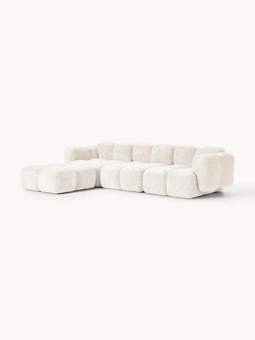 Tayla Modular Teddy-Bouclé Sofa (4-seater) with Ottoman (left/right)