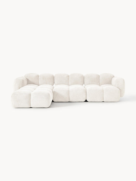 Tayla Modular Teddy-Bouclé Sofa (4-seater) with Ottoman (left/right)