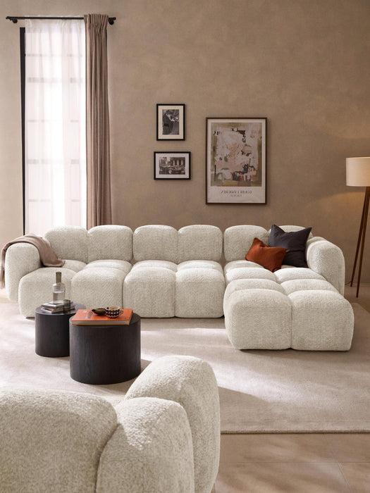 Tayla Modular Teddy-Bouclé Sofa (4-seater) with Ottoman (left/right)