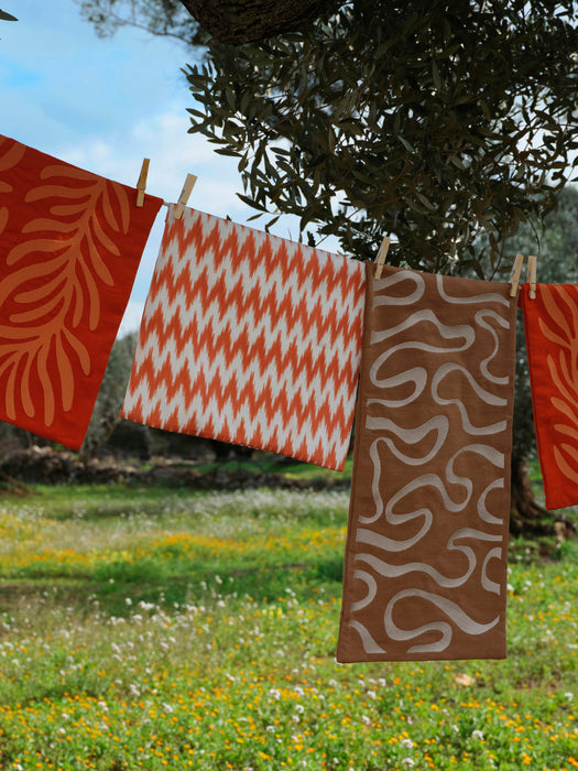 Outdoor Cushion Cover Maillot with Ikat Pattern