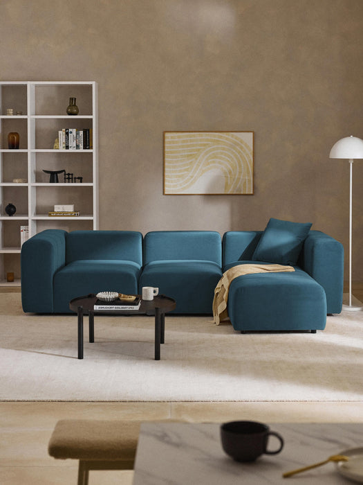 Lena Modular Velvet Sofa (4-seater) with Ottoman (left/right)