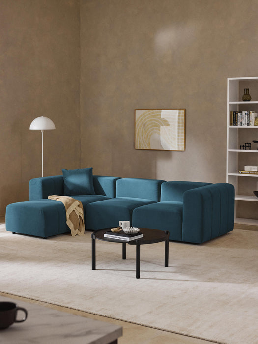 Modular Velvet Sofa Lena 4-seater with Ottoman leftright