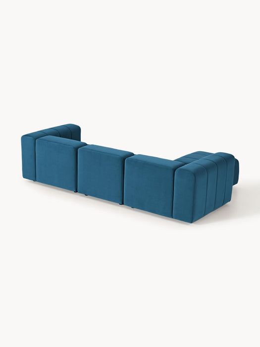 Modular Velvet Sofa Lena 4-seater with Ottoman leftright