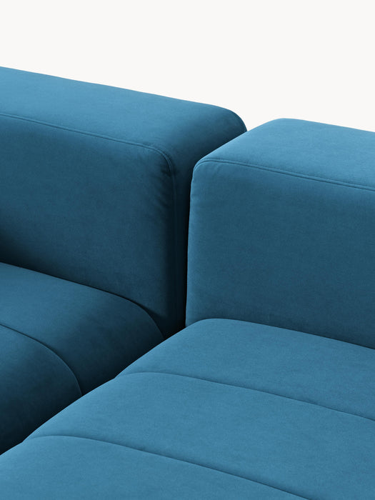 Modular Velvet Sofa Lena 4-seater with Ottoman leftright